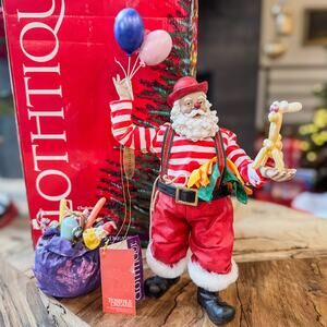 2002 "Clowning Around" Clothtique Santa by Possible Dreams Ltd., Christmas, 13"H